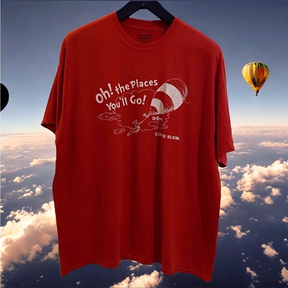 Vtg 00s Dr.Suess Oh The Places You’ll Go Field Trip Tee